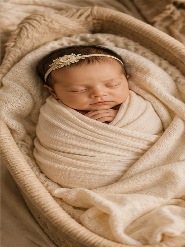 Soft newborn photography session